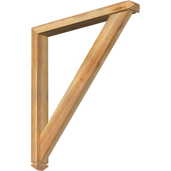 Ekena Millwork Traditional Arts and Crafts Rough Sawn Bracket w/ Offset Brace, Western Red Cedar, 4"W x 32"D x 36"H BKT0402X32X36TRA03RWR - main